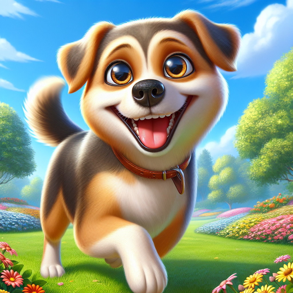 AI-generated image for: realistic image of a happy dog