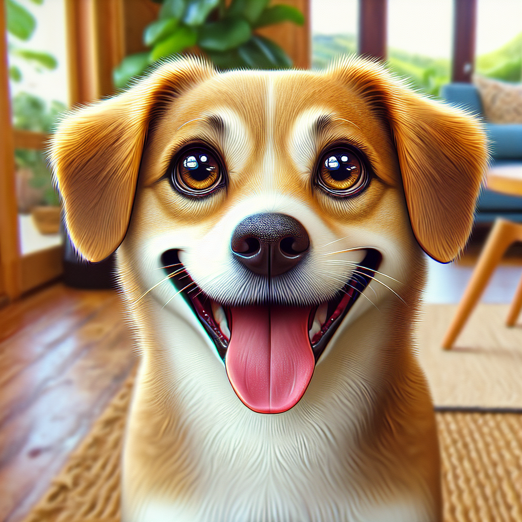 AI-generated image for: realistic image of a happy dog