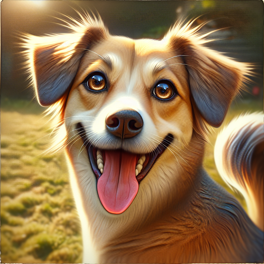 AI-generated image for: realistic image of a happy dog