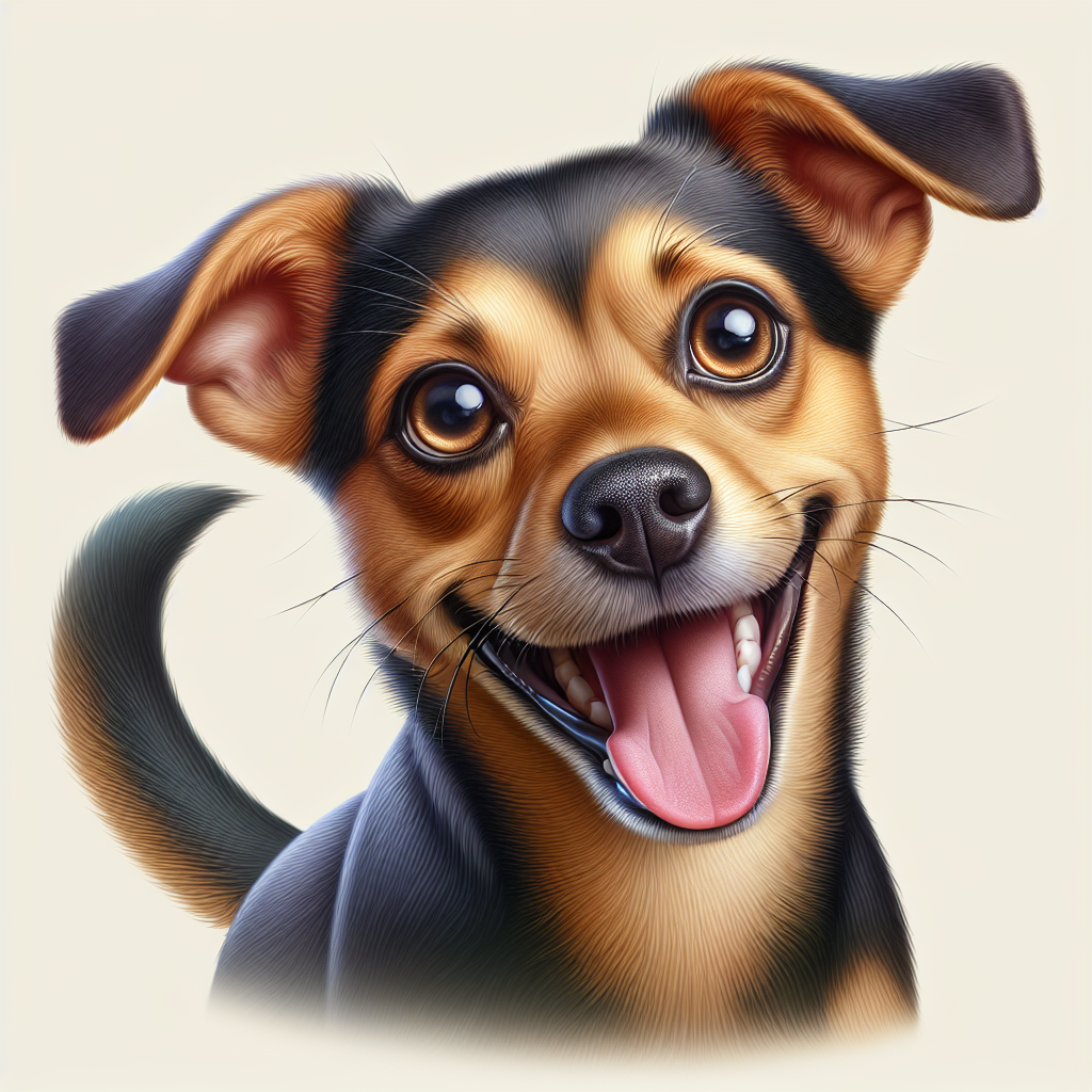 AI-generated image for: realistic image of a happy dog