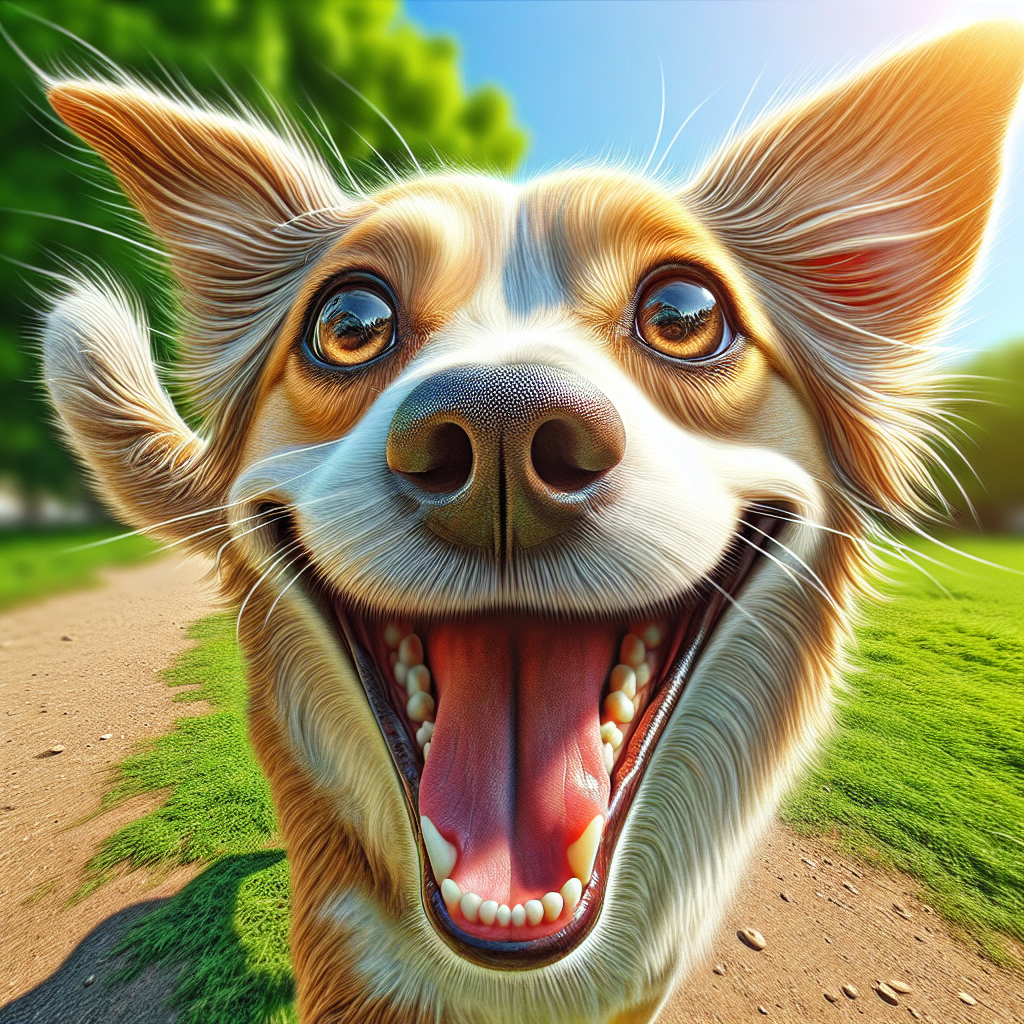 AI-generated image for: realistic image of a happy dog