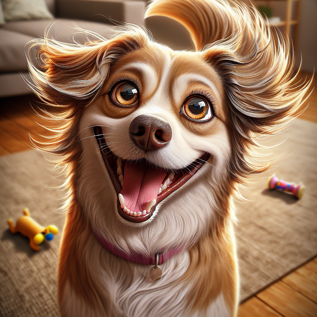 AI-generated image for: realistic image of a happy dog