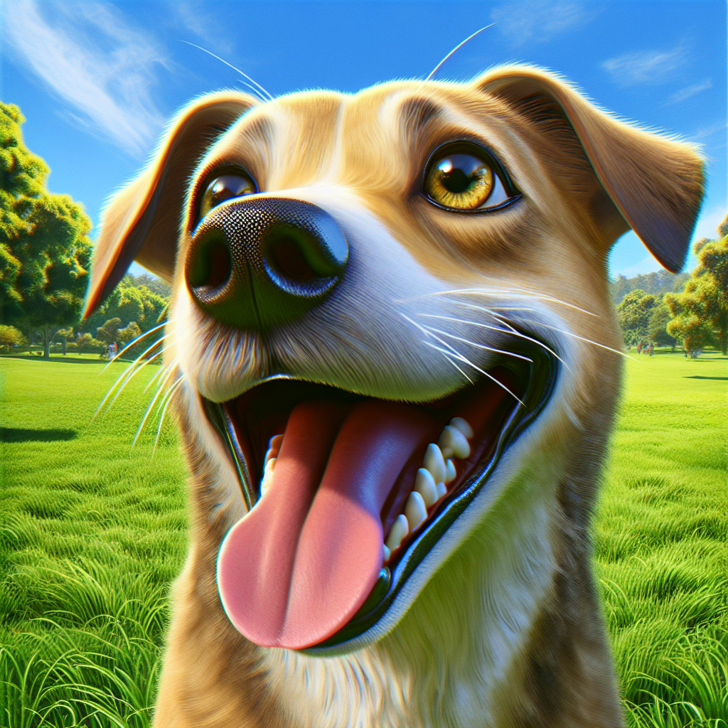 AI-generated image for: realistic image of a happy dog