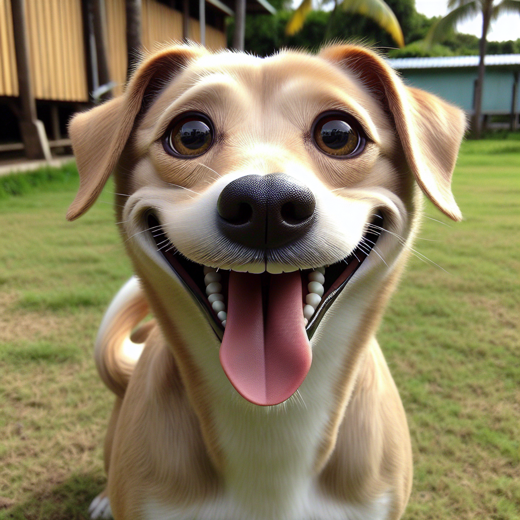 AI-generated image for: realistic image of a happy dog