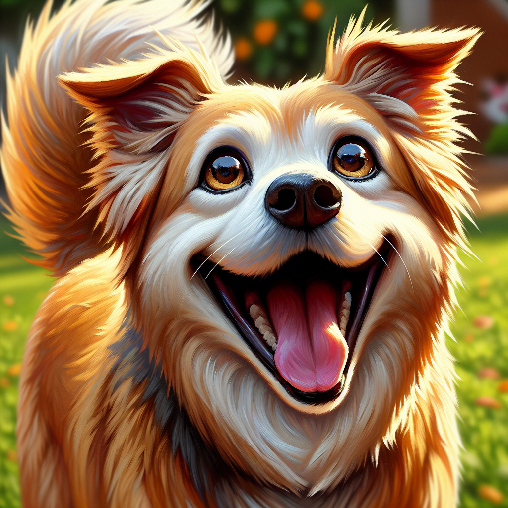 AI-generated image for: realistic image of a happy dog