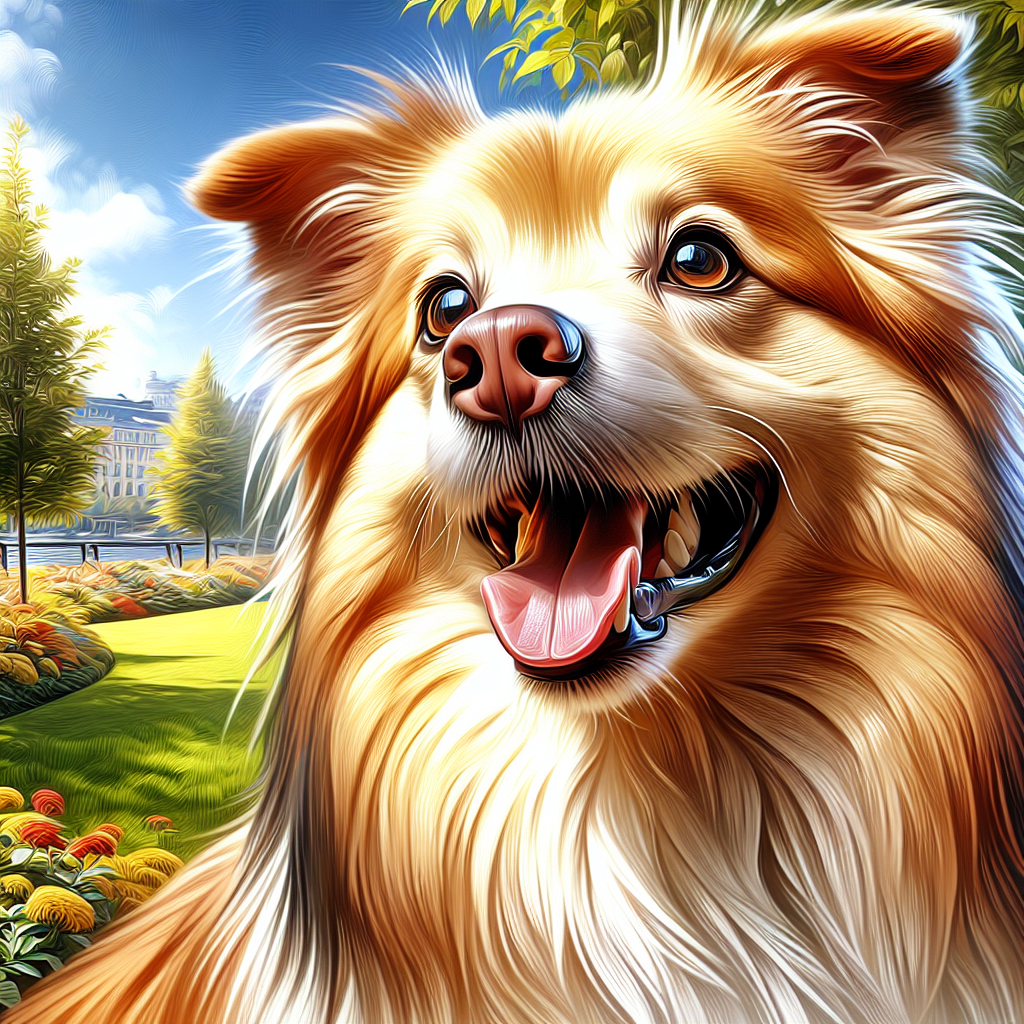 AI-generated image for: realistic image of a happy dog