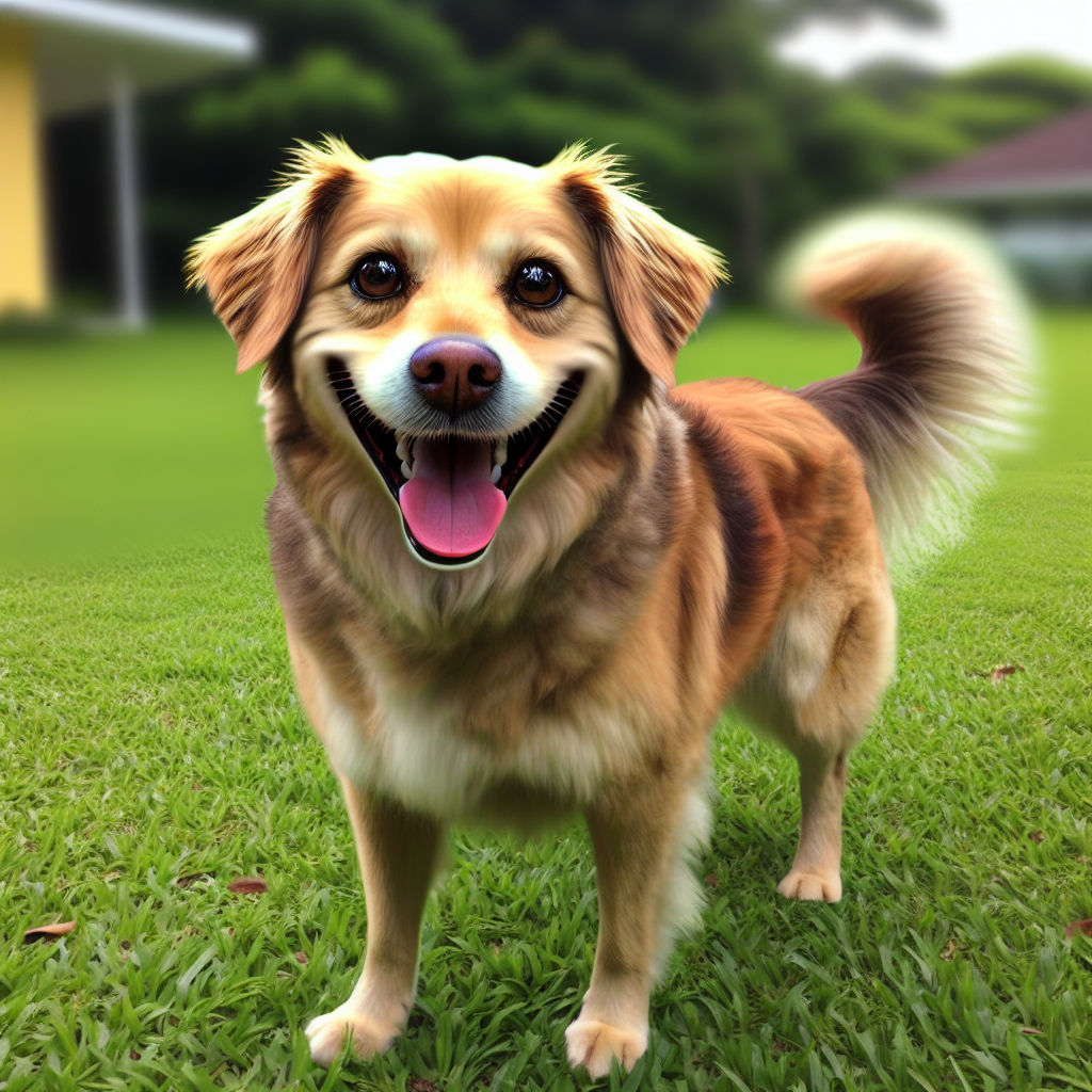 AI-generated image for: realistic image of a happy dog