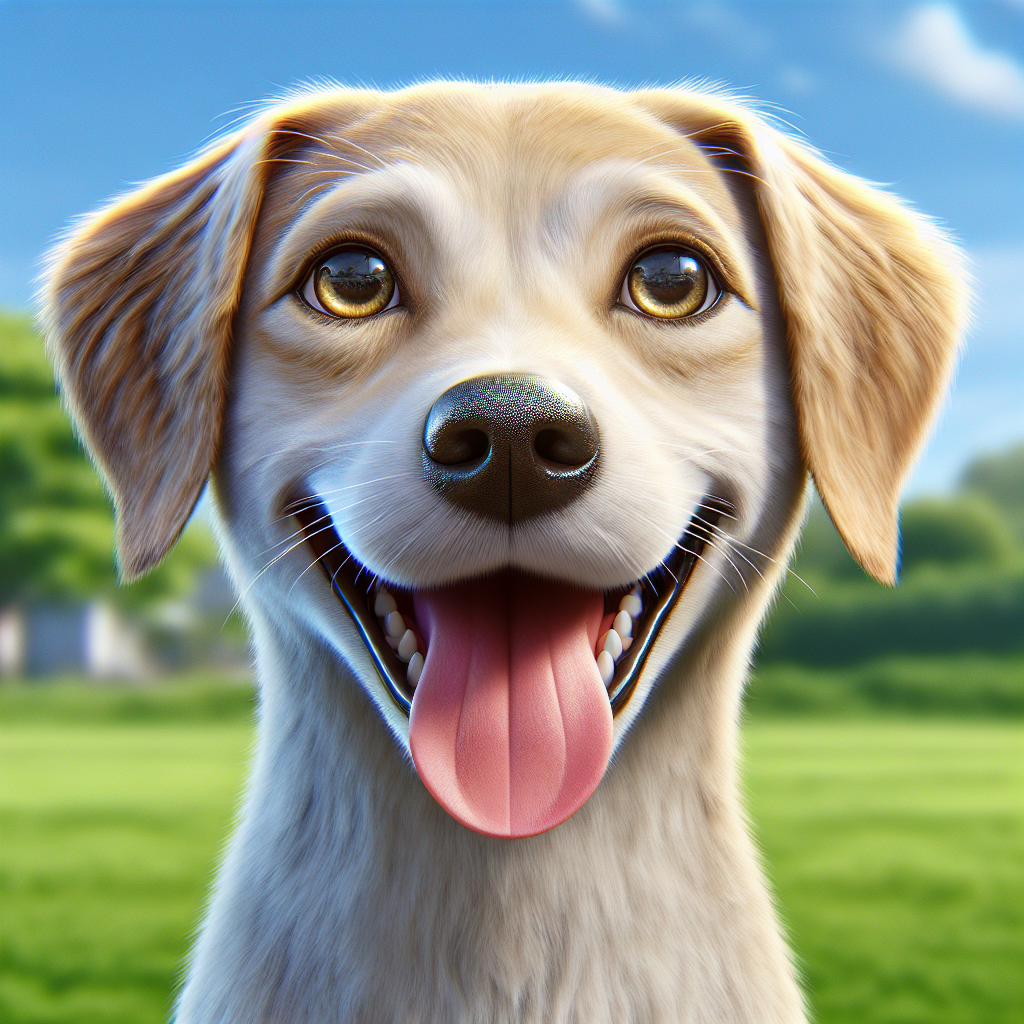 AI-generated image for: realistic image of a happy dog
