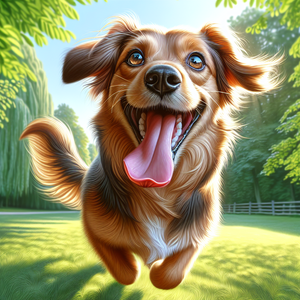 AI-generated image for: realistic image of a happy dog