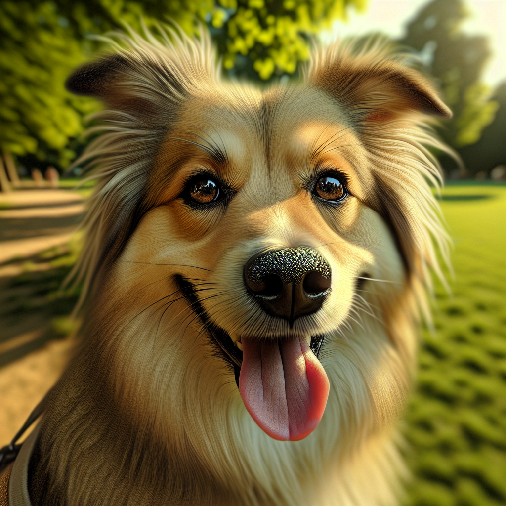 AI-generated image for: realistic image of a happy dog
