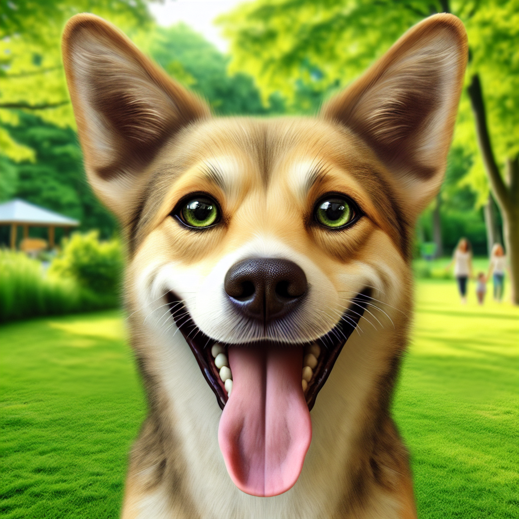 AI-generated image for: realistic image of a happy dog