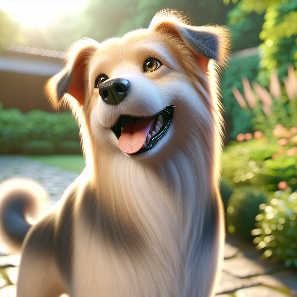 AI-generated image for: realistic image of a happy dog