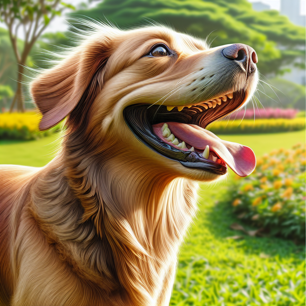AI-generated image for: realistic image of a happy dog