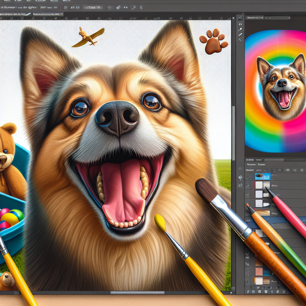 AI-generated image for: realistic image of a happy dog