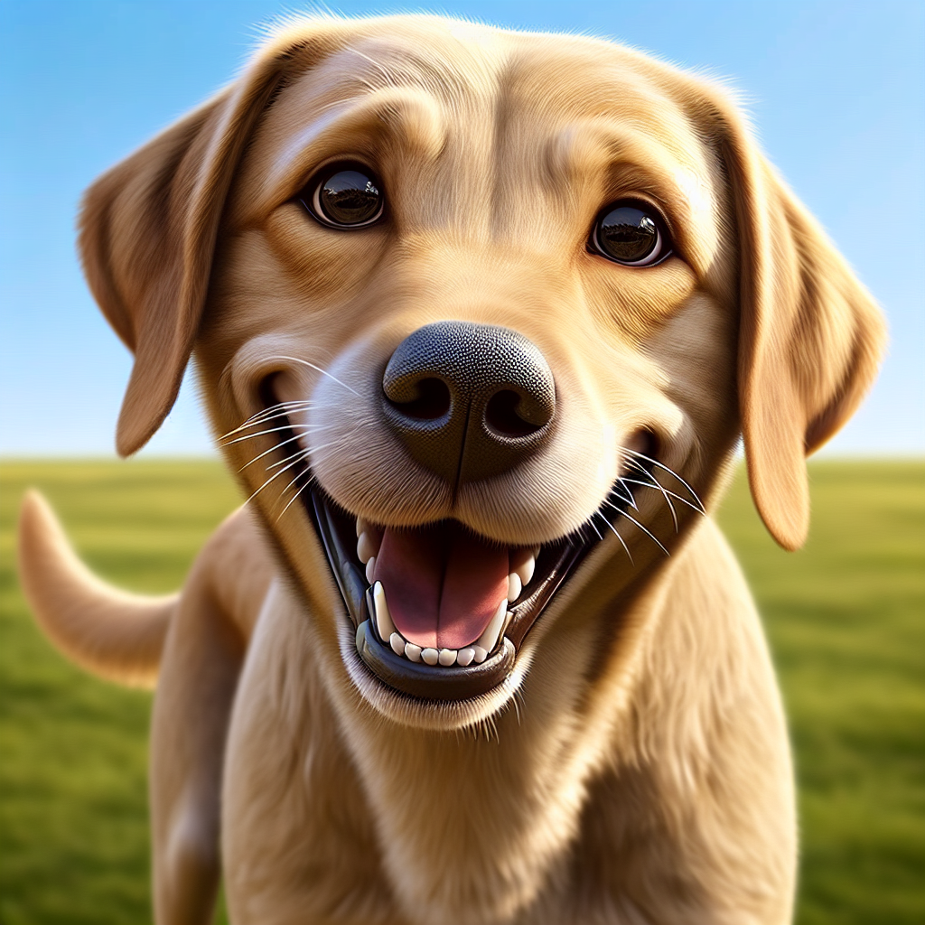 AI-generated image for: realistic image of a happy dog