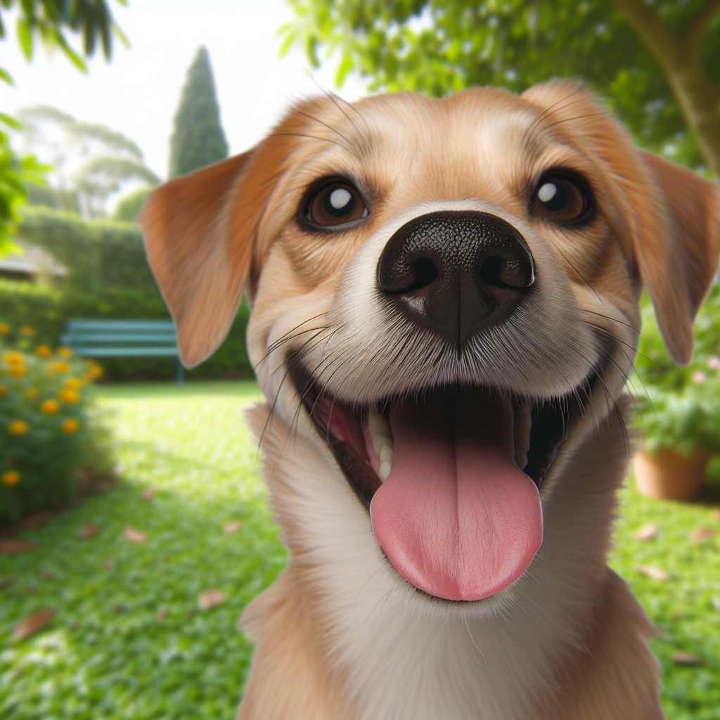 AI-generated image for: realistic image of a happy dog