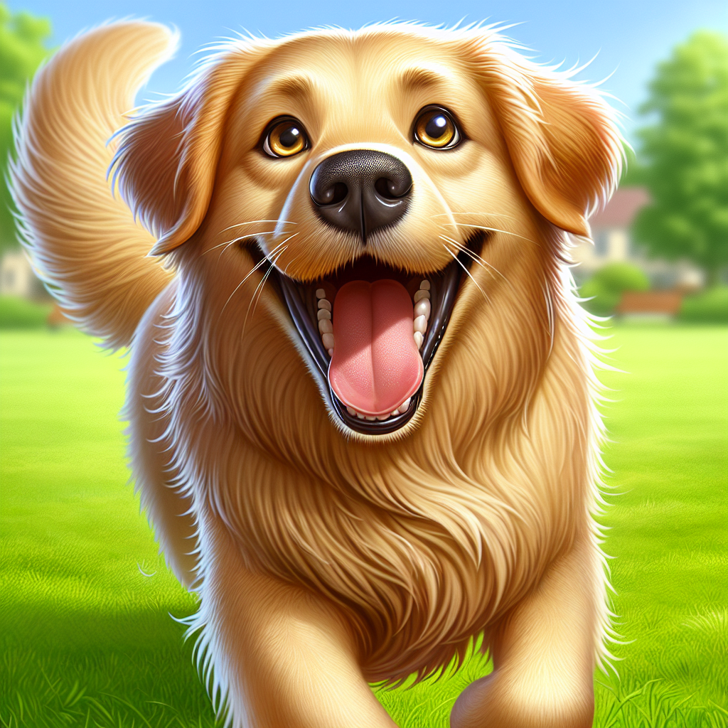 AI-generated image for: realistic image of a happy dog