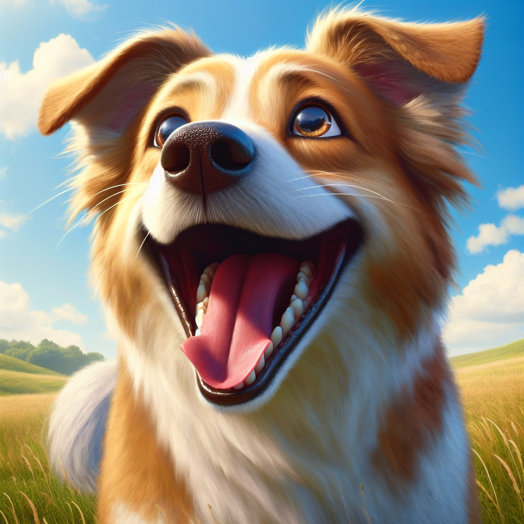 AI-generated image for: realistic image of a happy dog