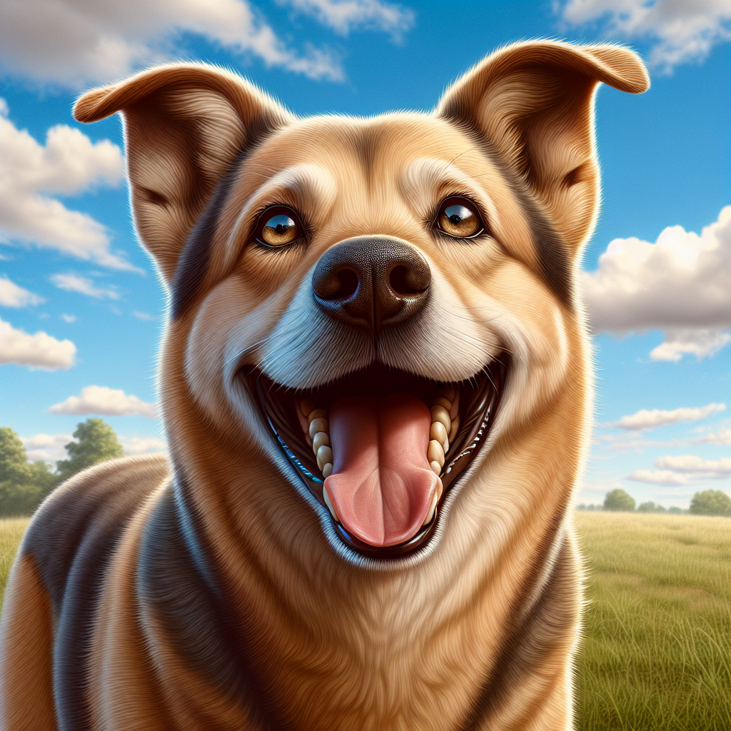 AI-generated image for: realistic image of a happy dog