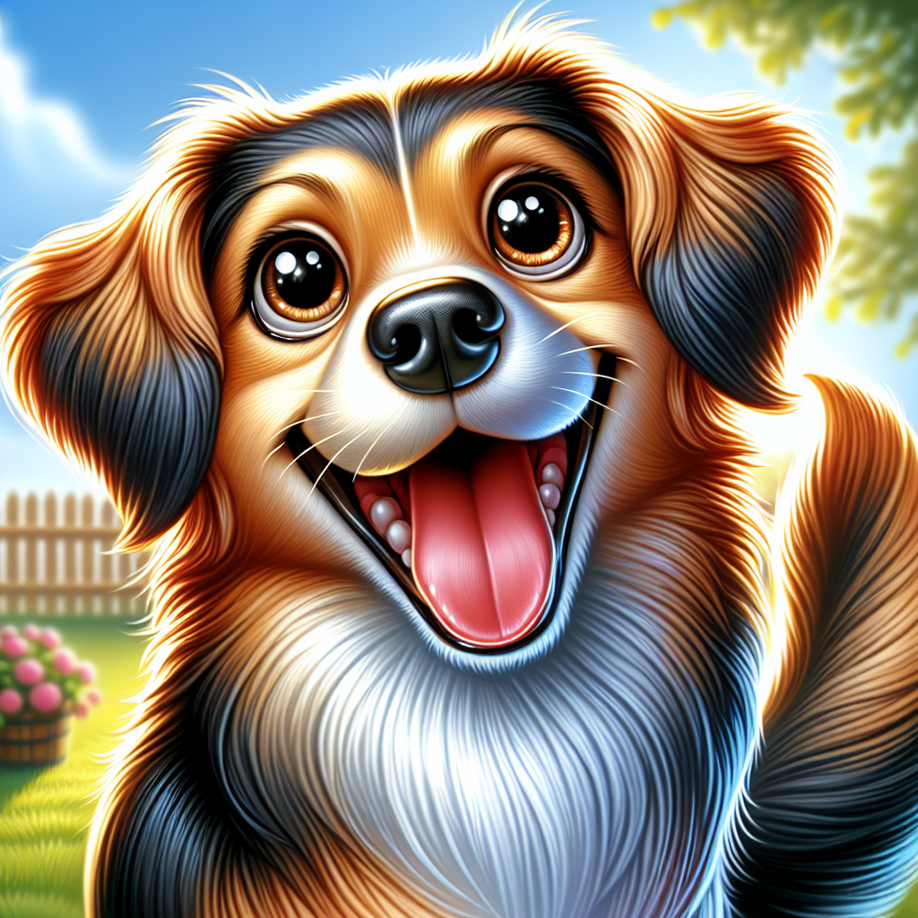 AI-generated image for: realistic image of a happy dog