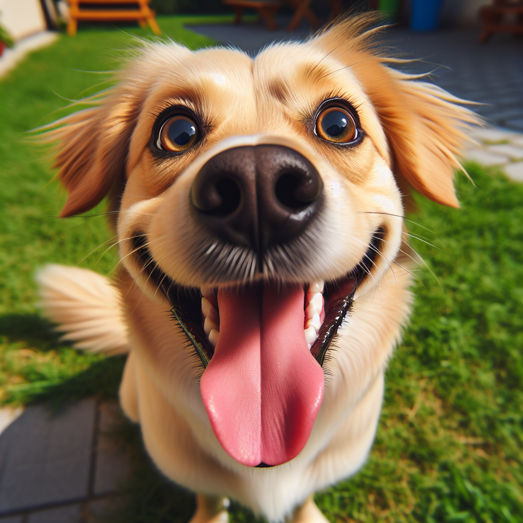 AI-generated image for: realistic image of a happy dog