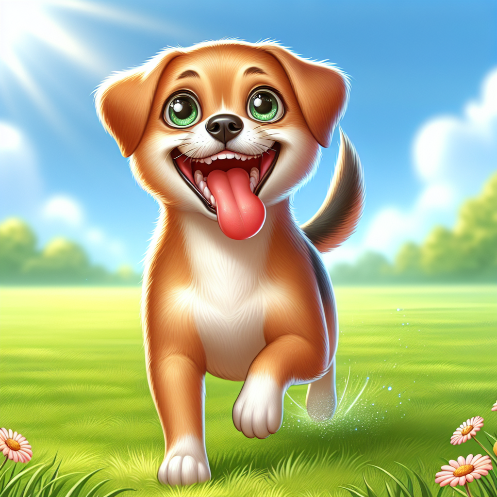 AI-generated image for: realistic image of a happy dog