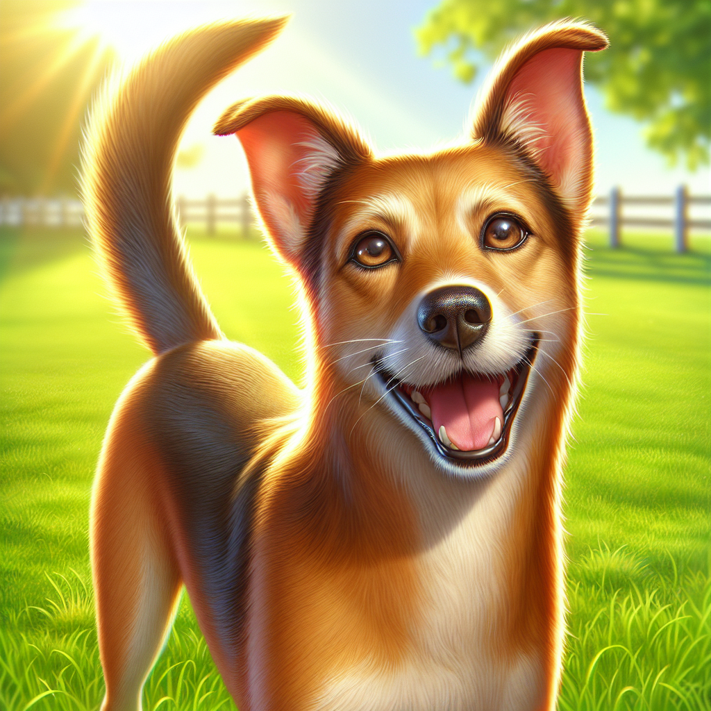 AI-generated image for: realistic image of a happy dog