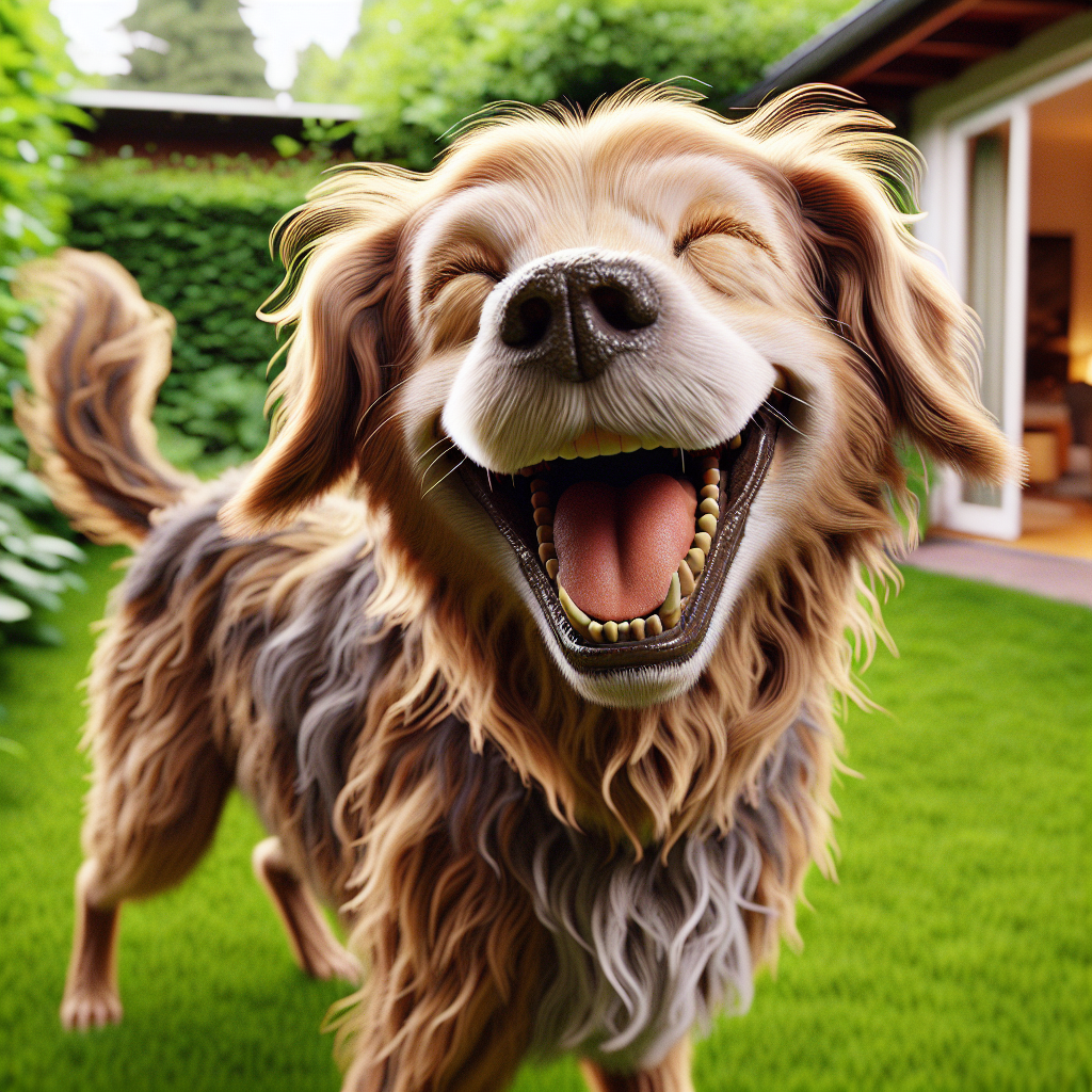 AI-generated image for: realistic image of a happy dog