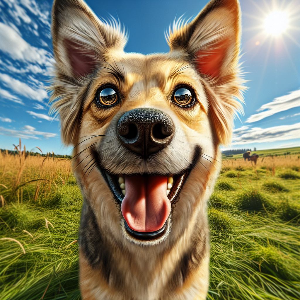 AI-generated image for: realistic image of a happy dog
