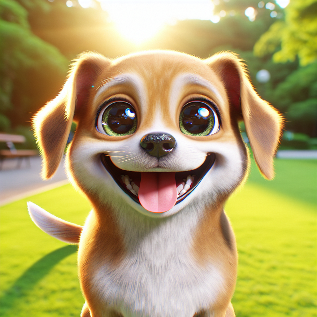 AI-generated image for: realistic image of a happy dog