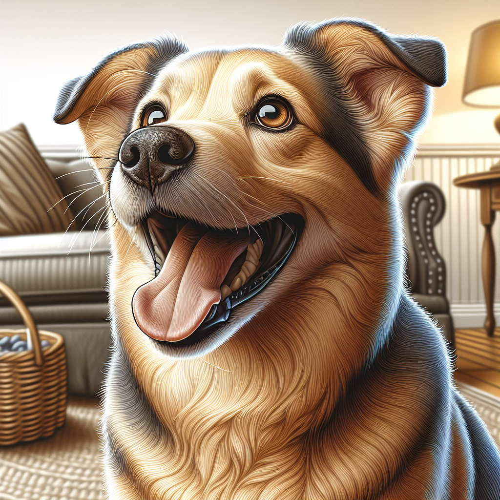 AI-generated image for: realistic image of a happy dog