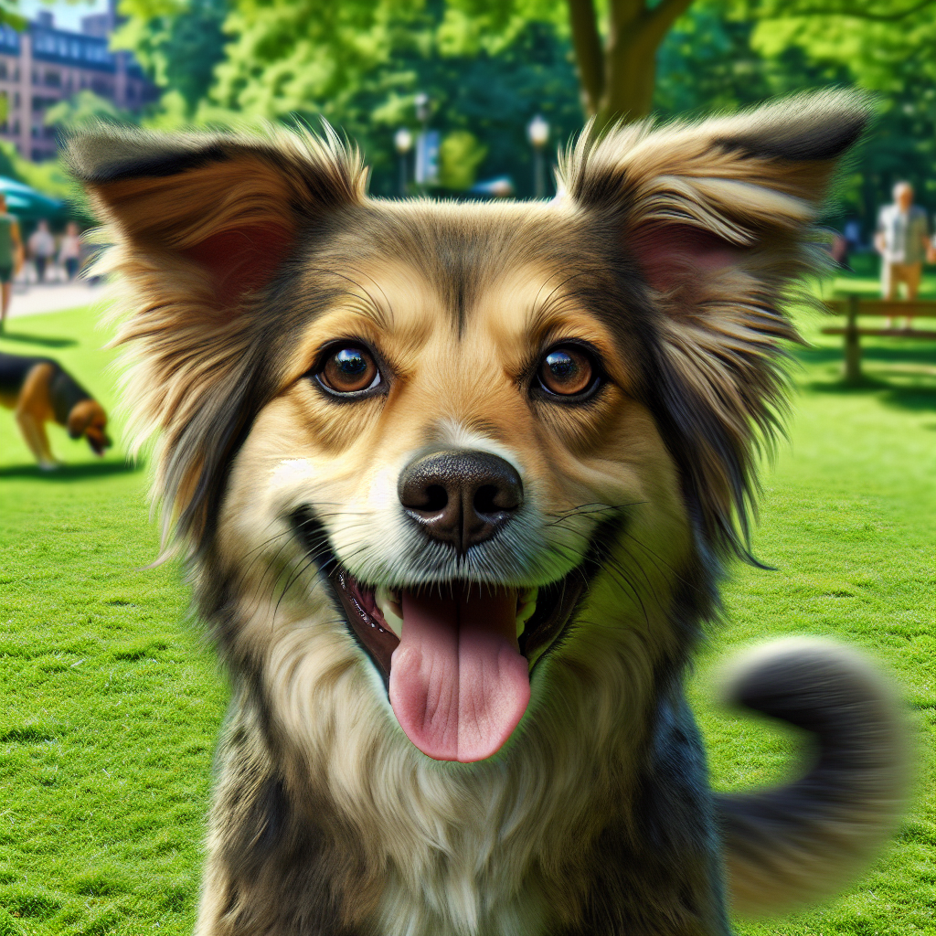 AI-generated image for: realistic image of a happy dog