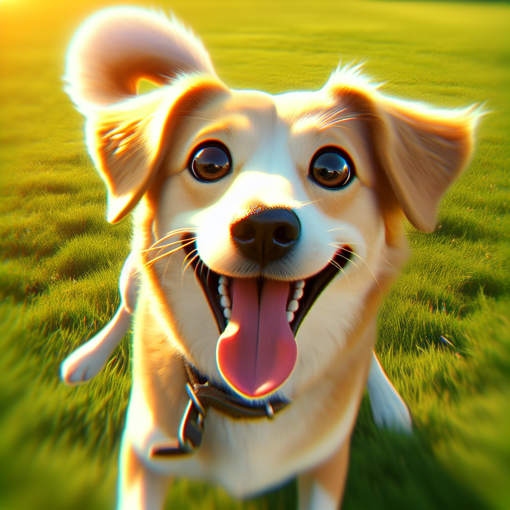 AI-generated image for: realistic image of a happy dog