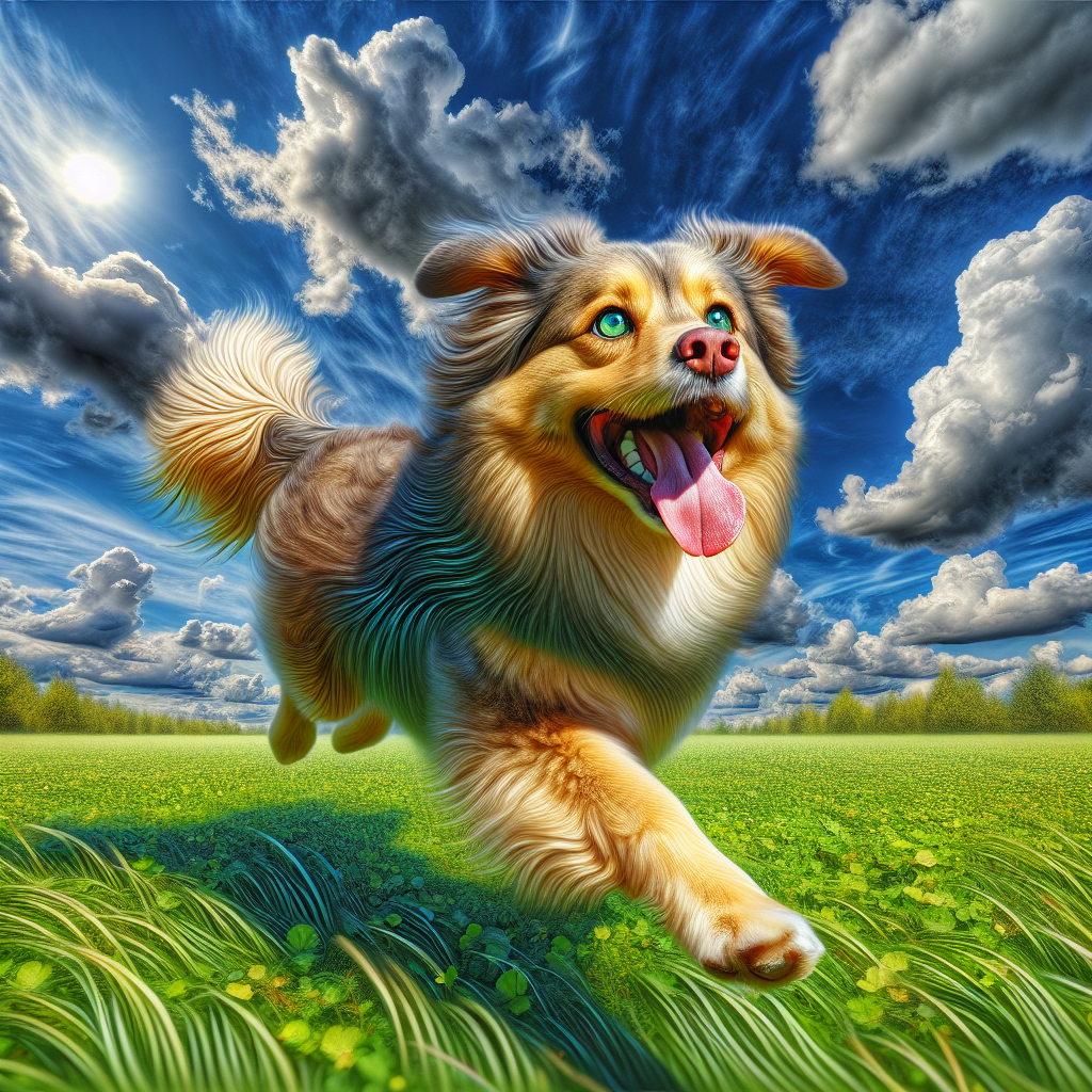 AI-generated image for: realistic image of a happy dog