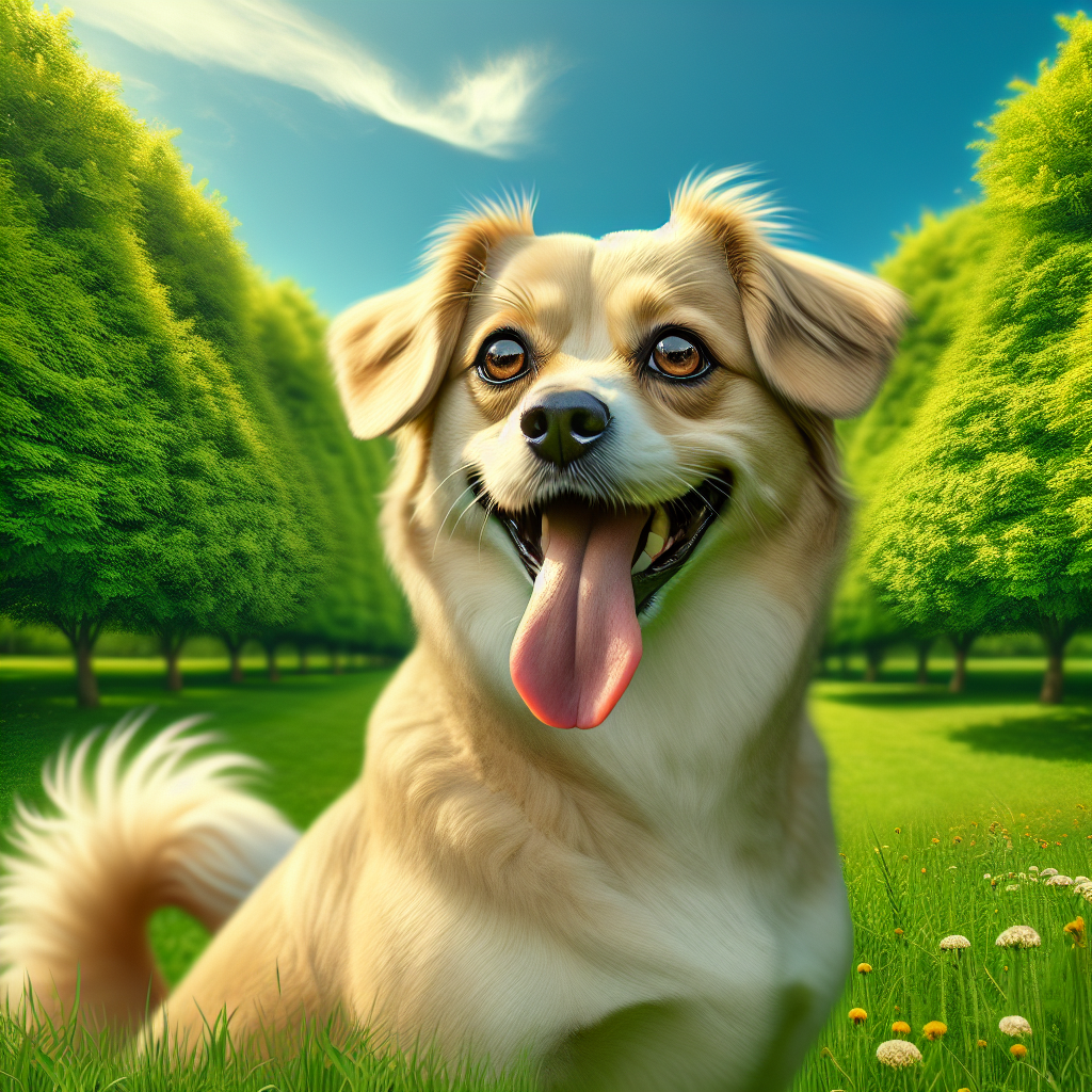 AI-generated image for: realistic image of a happy dog