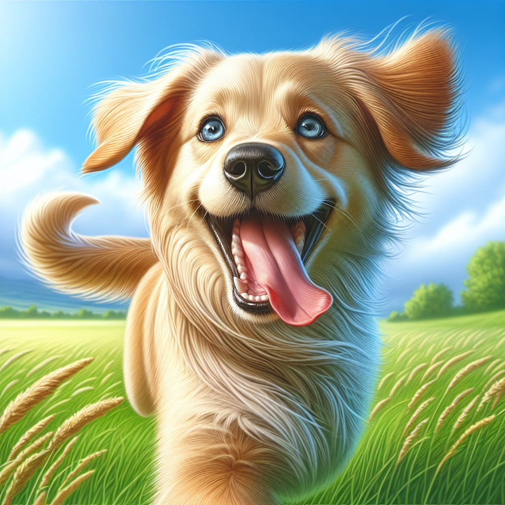 AI-generated image for: realistic image of a happy dog