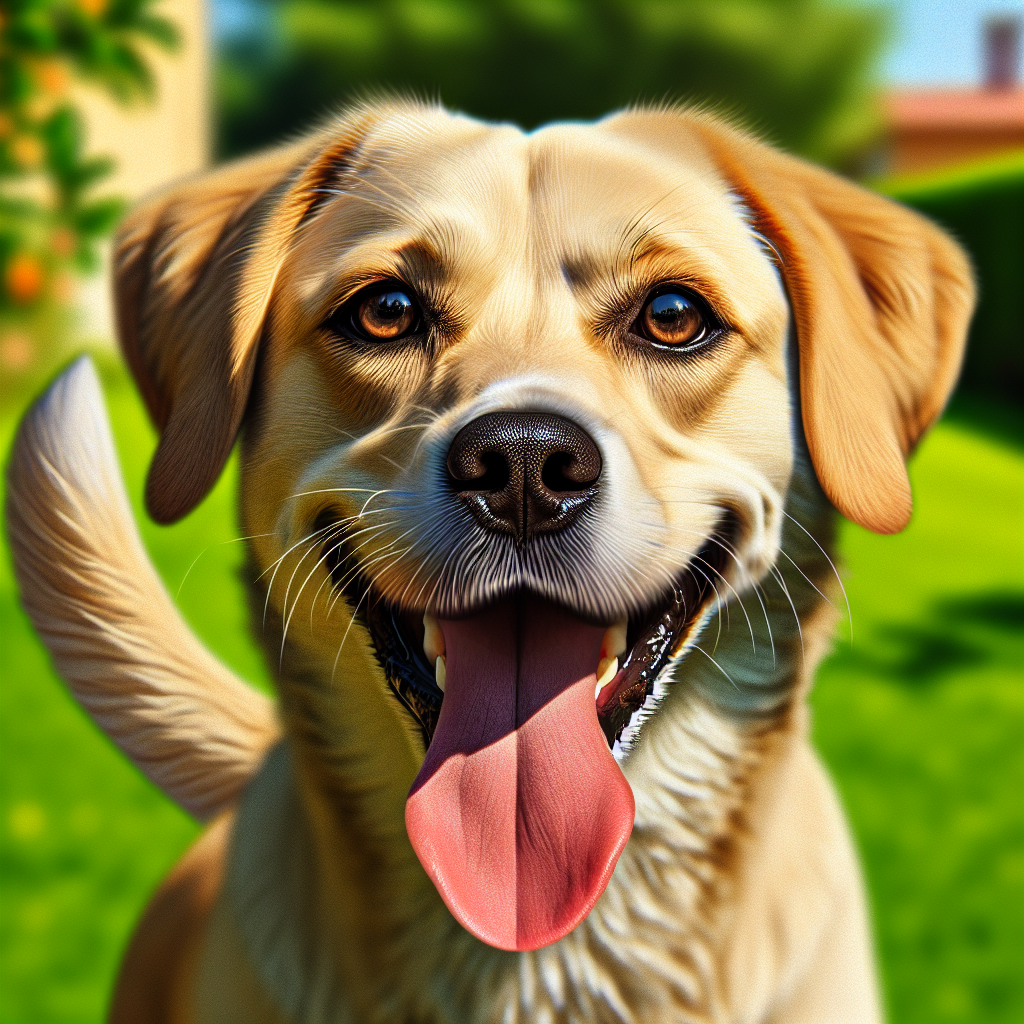 AI-generated image for: realistic image of a happy dog