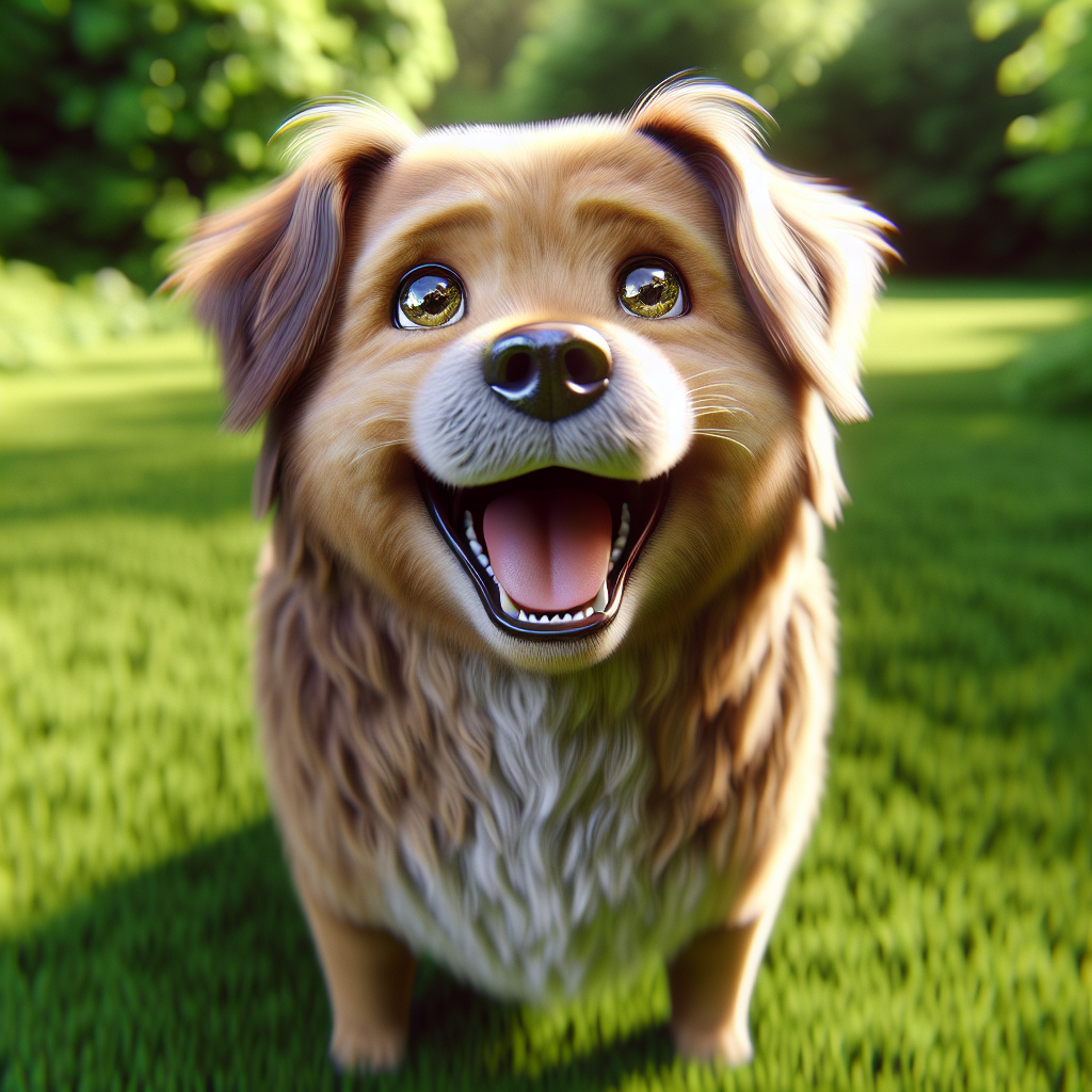 AI-generated image for: realistic image of a happy dog