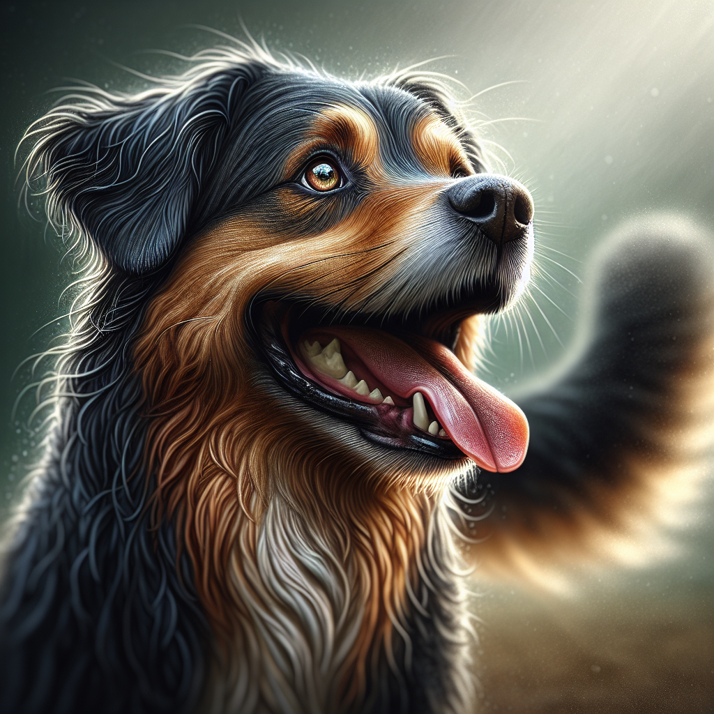 AI-generated image for: realistic image of a happy dog