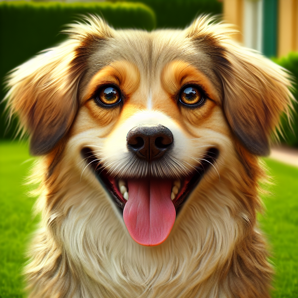AI-generated image for: realistic image of a happy dog