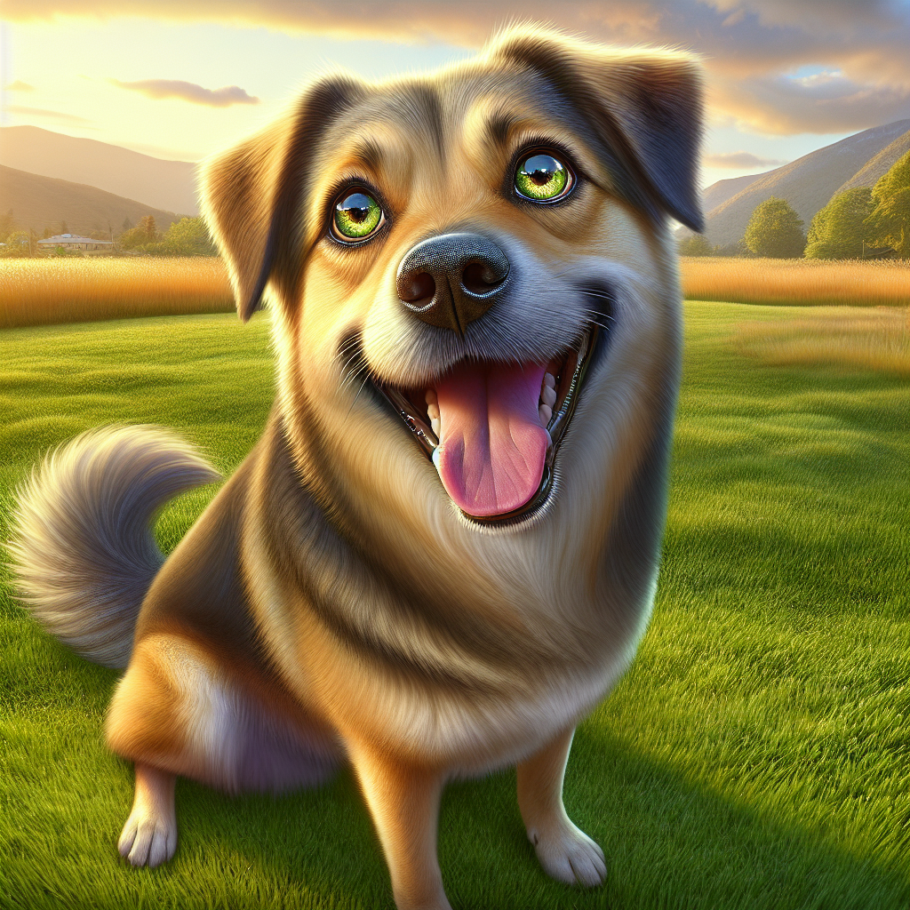 AI-generated image for: realistic image of a happy dog