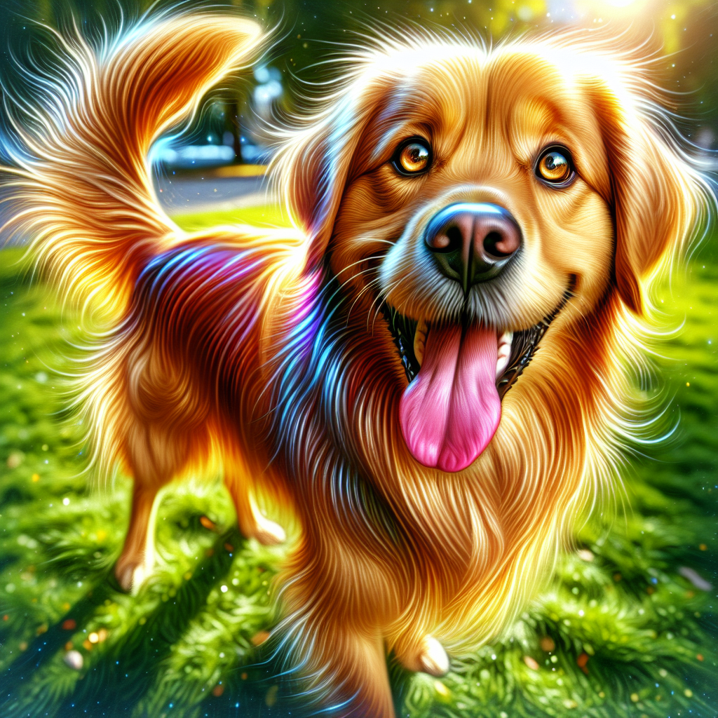 AI-generated image for: realistic image of a happy dog