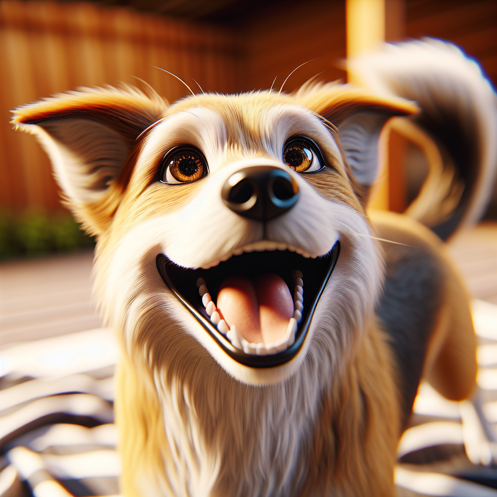 AI-generated image for: realistic image of a happy dog
