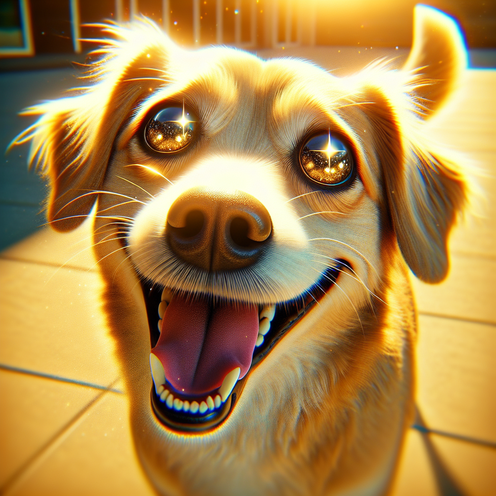 AI-generated image for: realistic image of a happy dog