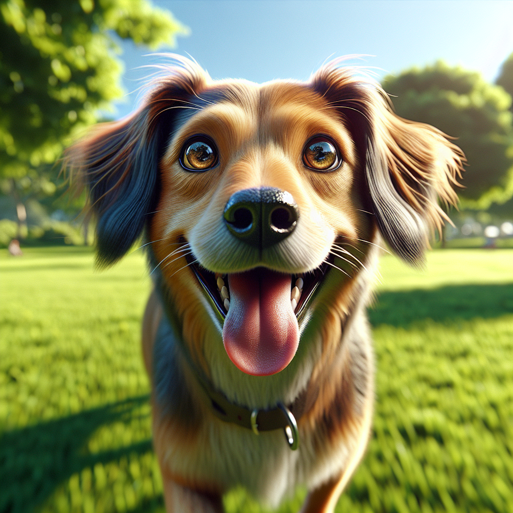AI-generated image for: realistic image of a happy dog