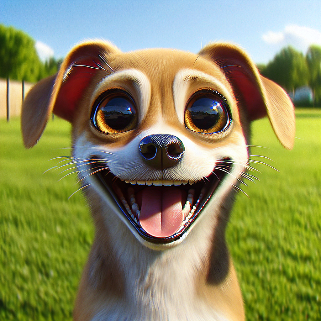 AI-generated image for: realistic image of a happy dog