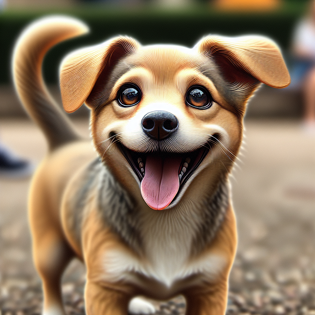 AI-generated image for: realistic image of a happy dog