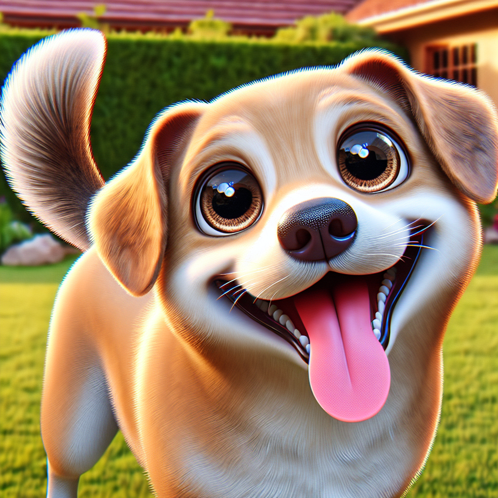 AI-generated image for: realistic image of a happy dog
