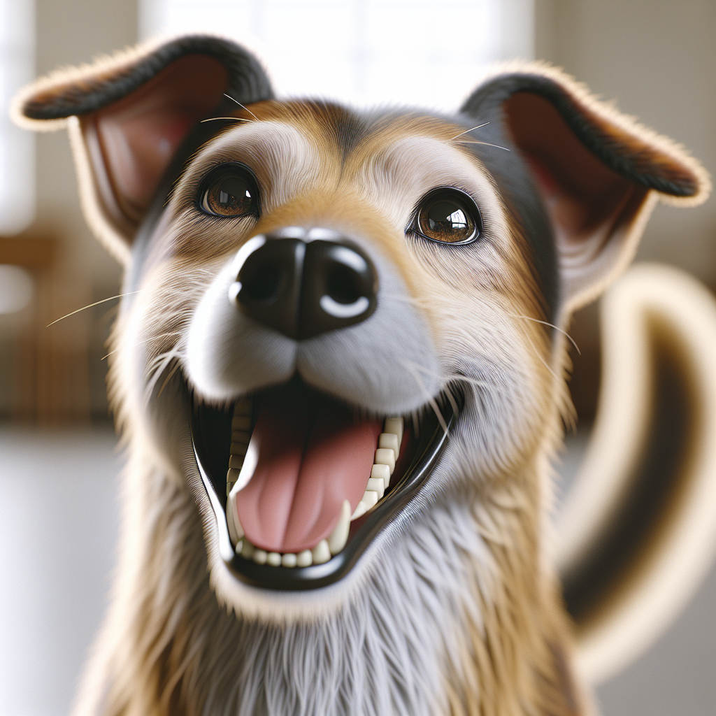 AI-generated image for: realistic image of a happy dog