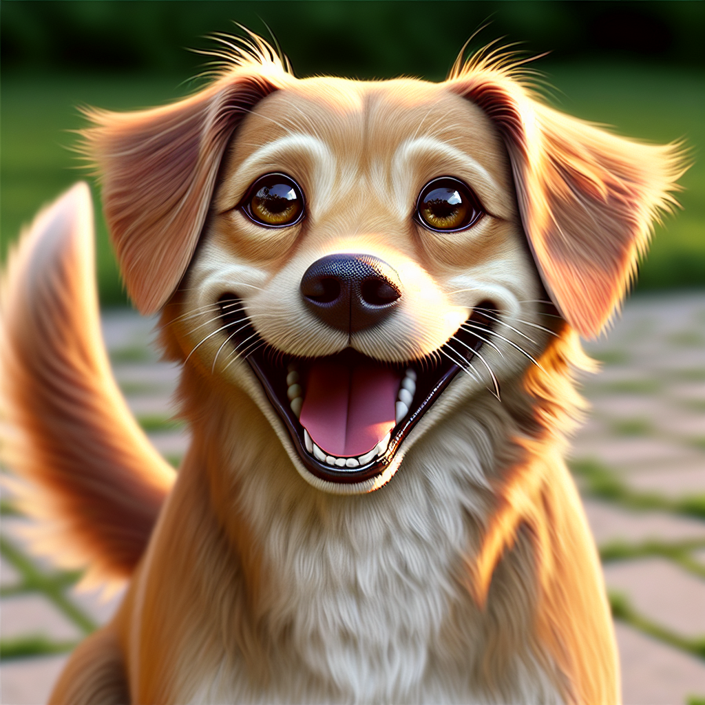 AI-generated image for: realistic image of a happy dog